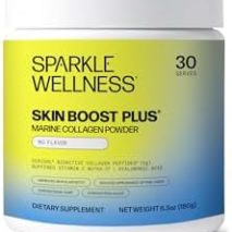 Sparkle Wellness Marine Skin Boost Plus (No Flavor) [30-Serves] | Collagen Powder Supplement with Marine-derived VERISOL Bioactive Hydrolyzed Collagen Peptides, Vitamin C & Hyaluronic Acid