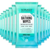 Extra Large Bath Wipes for Adults No Rinse - 120 Disposable Body Cleansing Cloths for Men, Women & Elderly - Great for Gym, Camping, Post Surgery