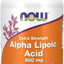 NOW Foods Supplements, Alpha Lipoic Acid 600 mg with Grape Seed Extract & Bioperine®, Extra Strength, 120 Veg Capsules