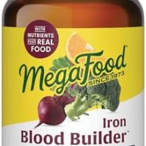 MegaFood Blood Builder Iron Supplement for Women & Men - Increase Iron Levels Without Side Effects - Combats Fatigue - with Vitamin B12, Folic Acid & Vitamin C for Absorption - Vegan - Unflavored - 30 Count (Pack of 1)